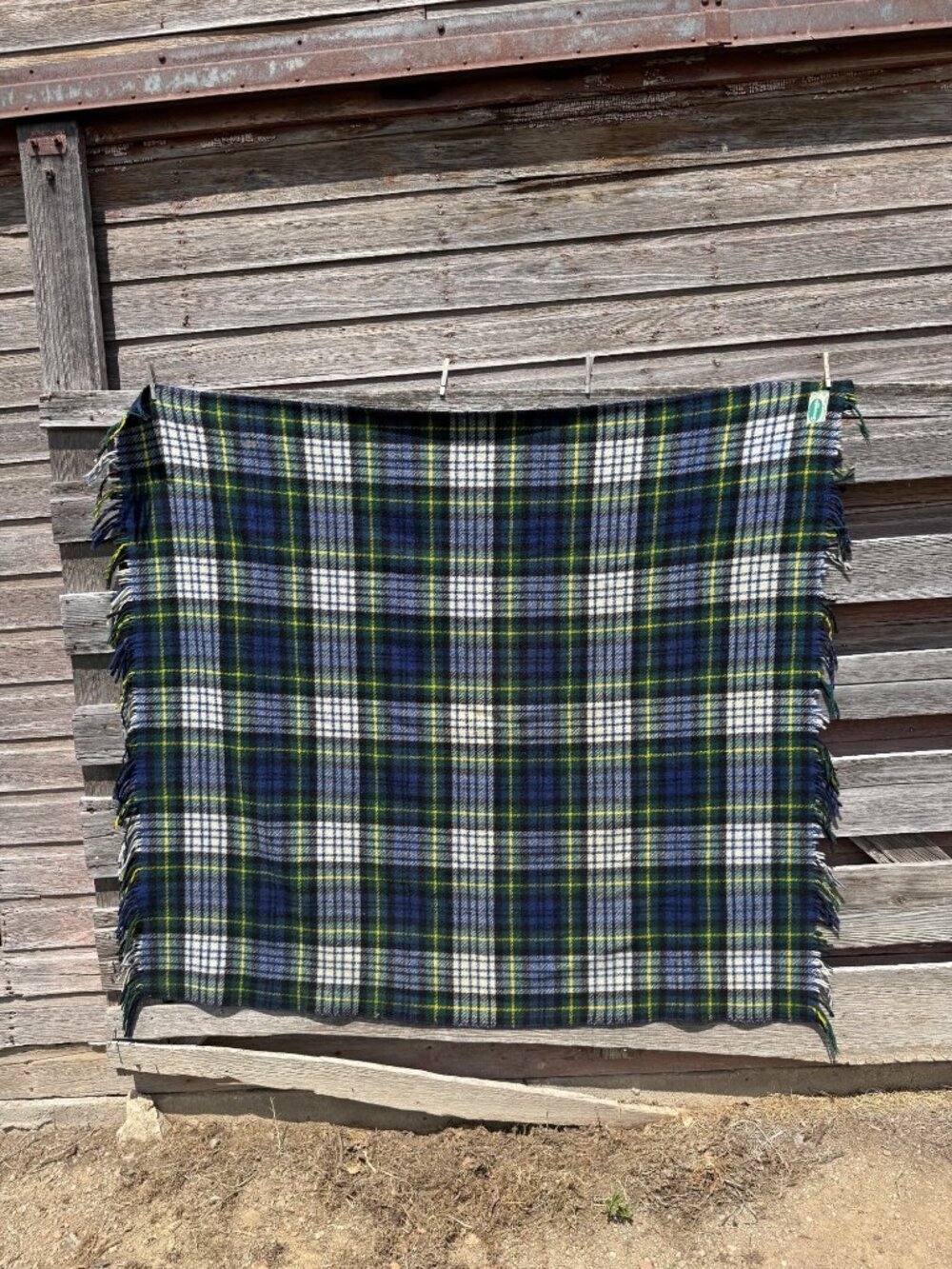 VIntage 50's Connemara Foxford Ireland 100% Pure Wool Rug Blanket Plaid 63x56" - Picture 10 of 11
